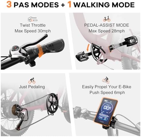 48V 20AH Removable Battery Electric Bike for Adults
| 30+MPH Max Speed Electric Bike
| 80 Miles Max Range Electric Bike - Image 26
