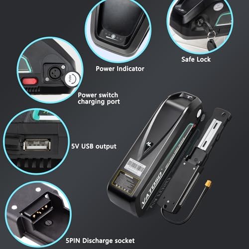 48V Lithium Ebike Battery, 12Ah/16Ah/20Ah, w/ 30A BMS, for 100W-1500W Electric Bicycles & E-Motorcycles, Includes 2A Cha