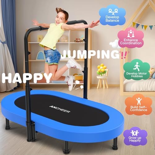 ANCHEER 56" Double Mini Trampoline for Kids, Max Load 220lbs, Fun for Indoor/Outdoor