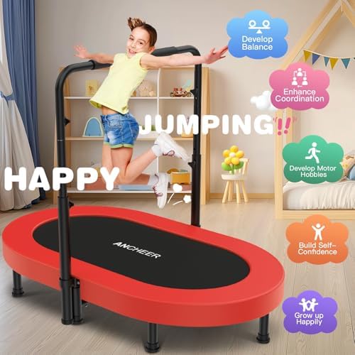 ANCHEER 56" Double Mini Trampoline for Kids, Max Load 220lbs, Fun for Indoor/Outdoor