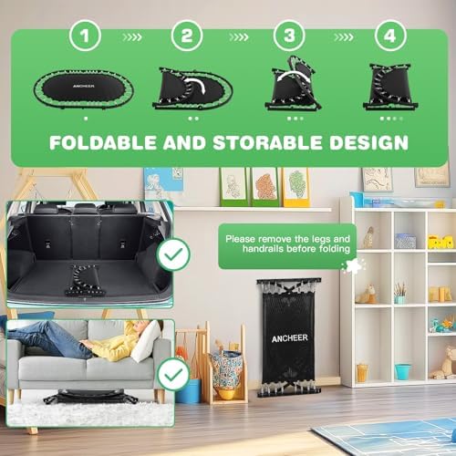 ANCHEER 56" Double Mini Trampoline for Kids, Max Load 220lbs, Fun for Indoor/Outdoor