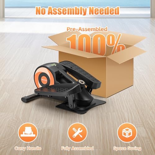 ANCHEER Under Desk Elliptical Bike, Fully Assembled Leg Exerciser 2 in 1 Seated Standing Elliptical, Quiet Mini Elliptic