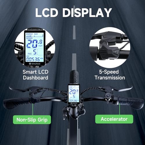 Isinwheel 500W Electric Bike for Adults 280.8Wh Battery Smart Uphill Folding Ebike 14"/16" Adults Teens