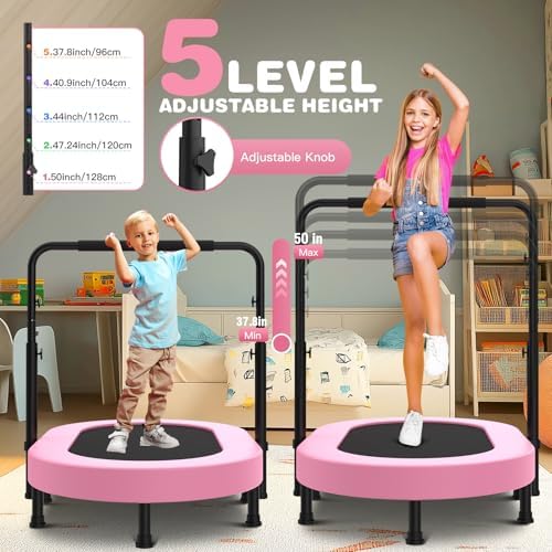 ANCHEER 56" Double Mini Trampoline for Kids, Max Load 220lbs, Fun for Indoor/Outdoor