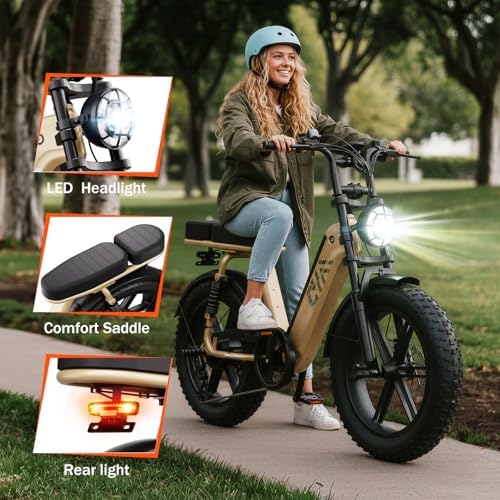 TST Electric Bike for Adults 1500W Peak 20" Fat Tire All-Terrain E-Bike | TST Electric Dirt Bike for Road Sand Mountain