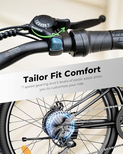 Isinwheel 500W Electric Bike for Adults 280.8Wh Battery Smart Uphill Folding Ebike 14"/16" Adults Teens