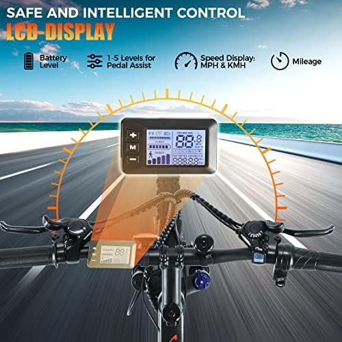 ANCHEER Peak 750W Motor Electric Mountain Bike for Adults, 55 Miles Electric Bicycle 26" SunEbike 48V/374Wh Battery