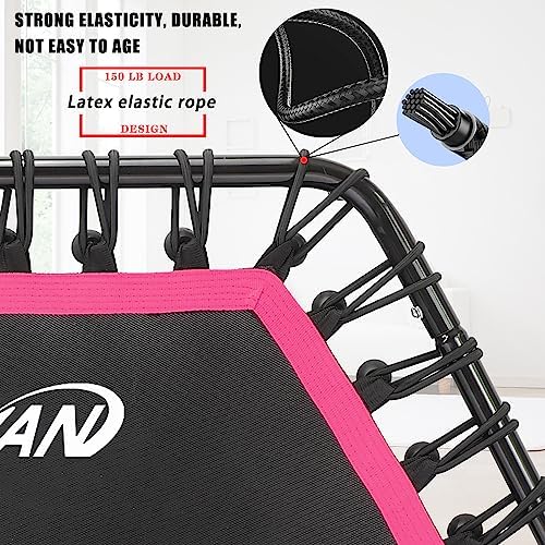 NEWAN Silent Fitness Trampoline for Adults - 48" Diameter with Adjustable Handle Bar and Max Capacity 330 lbs | NEWAN A