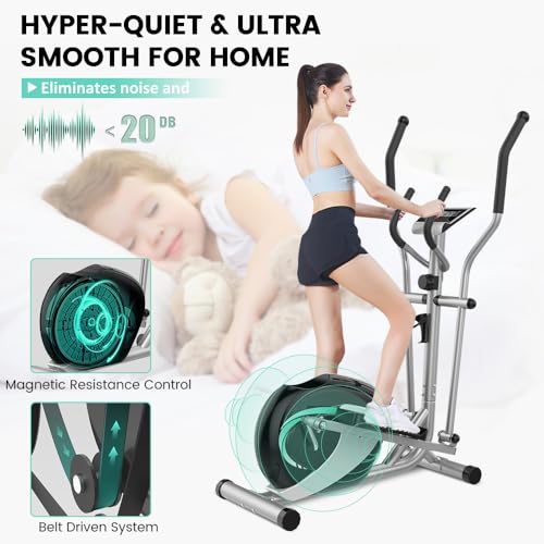 Dripex Hyper-Quiet Elliptical Machine for Home Workout
| Dripex Magnetic Elliptical Trainer with 8-Level Resistance at - Image 2