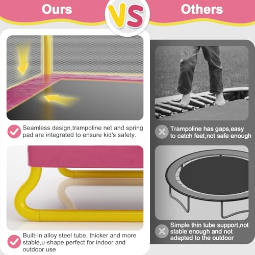 6.5FT Rectangle Trampoline for Kids, Safety Enclosure Net, Outdoor Recreation Gifts for Boys & Girls
78” ASTM Approved T - Image 5