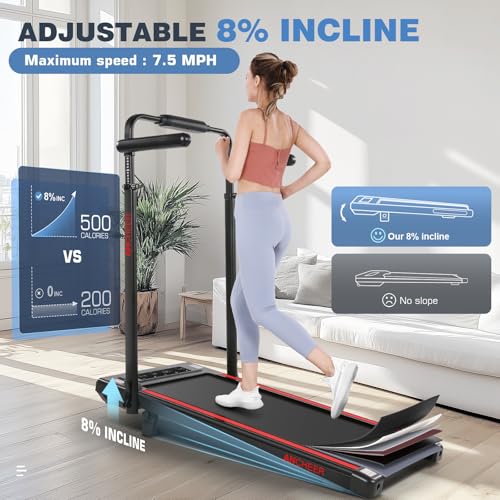 ANCHEER Quiet Folding Treadmill for Home with Desk Workspace & Adjustable Height
ANCHEER Ultra-Quiet 8-in-1 Treadmill - Image 3