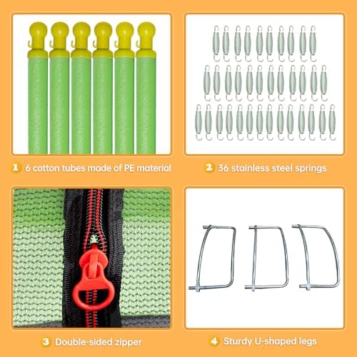 MILUMILU 60" Indoor Outdoor Trampoline for Kids - Birthday Gifts for Children Boy Girl with Safety Net and Hoop - Image 17