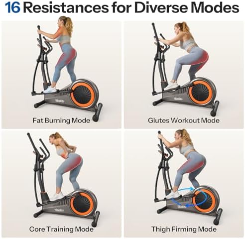 Niceday Hyper-Quiet Elliptical Machine for Home Exercise | Niceday 15.5IN & 20IN Stride Elliptical Trainer for Home | N