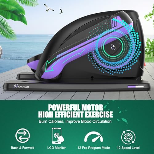 ANCHEER Electric Elliptical Leg Exerciser for Seniors Adults at Desk | Quiet Portable Seated Foot Pedal Exerciser with