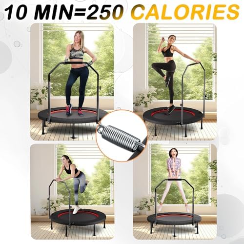 Portable Fitness Foldable Trampoline for Kid/Adults in-Home Mini Rebounder 40" Max Load 330lbs Recycled Claim Standard 1