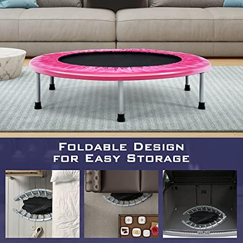 Giantex 36" Folding Mini Trampoline for Adults and Kids, Portable and Compact for Home Gym, Max Load 330lbs, Foldable |