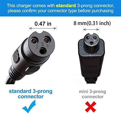 LotFancy 24V 1.5A Electric Scooter Charger for Razor | Replacement Battery Charger | Suitable for E100, E200, E300, E500