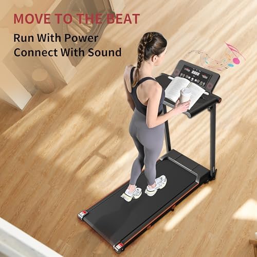 Treadmill with Incline for Home Office | 3 in 1 Under Desk Workstation | |5HP Foldable Compact Treadmills with Remote Co