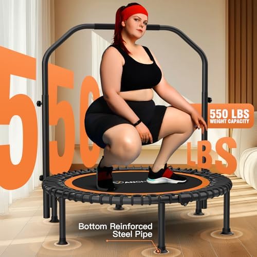 ANCHEER 40"/48" Foldable Rebounder Trampoline for Adults/Kids - Indoor & Outdoor Fun Exercise Equipment with Safety Fea