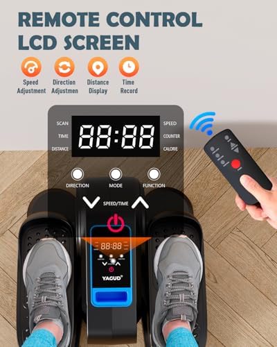 Electric Elliptical Leg Exerciser Under Desk for Senior TrainingPortable Seated Pedal Exerciser 15 Adjustable Speeds Qui