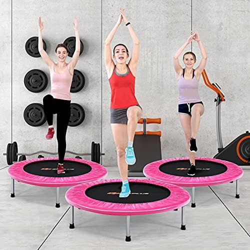 Goplus Mini Trampoline, Foldable 36"/38" Rebounder for Adults, Portable Fitness Trampoline for Home and Outdoor Workout,