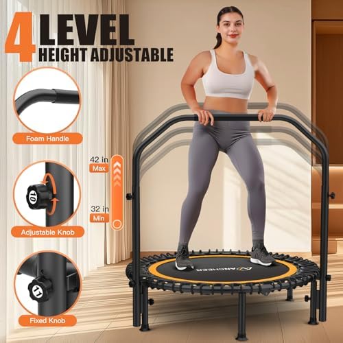 ANCHEER 40"/48" Foldable Rebounder Trampoline for Adults/Kids - Indoor & Outdoor Fun Exercise Equipment with Safety Fea