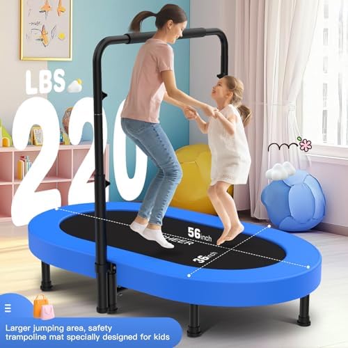 ANCHEER 56" Double Mini Trampoline for Kids, Max Load 220lbs, Fun for Indoor/Outdoor