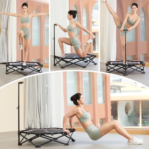 HXD-ERGO Indoor and Outdoor Foldable Mini Trampoline for Fitness and Home Gym | HXD-ERGO Rebounder Trampoline with Adju