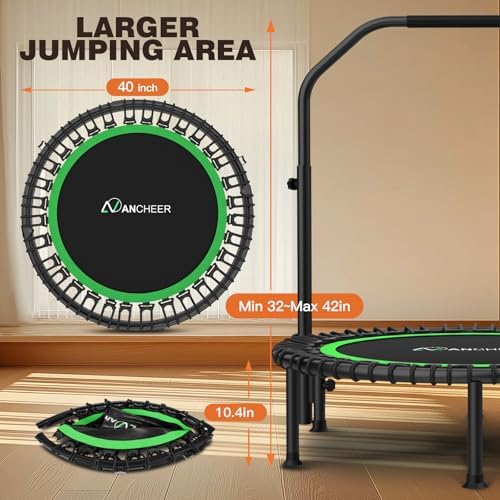 ANCHEER 40"/48" Foldable Rebounder Trampoline for Adults/Kids - Indoor & Outdoor Fun Exercise Equipment with Safety Fea