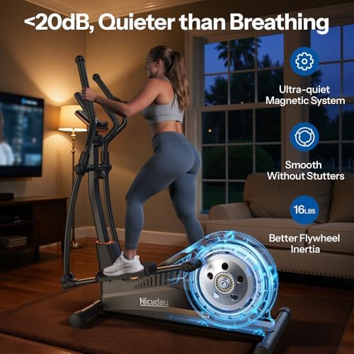 Niceday Hyper-Quiet Elliptical Machine for Home Exercise | Niceday 15.5IN & 20IN Stride Elliptical Trainer for Home | N