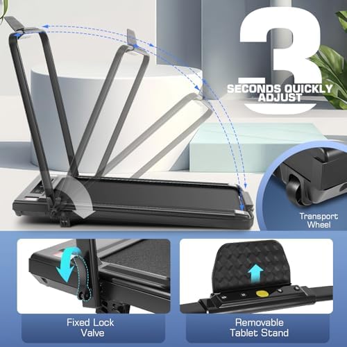 ANCHEER |0 HP Under Desk Folding Treadmill with Handles for Home Workout
| Portable 320 lbs Capacity Widened Belt Tread - Image 74