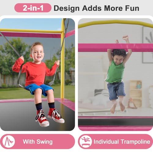 6.5FT Rectangle Trampoline for Kids, Safety Enclosure Net, Outdoor Recreation Gifts for Boys & Girls
78” ASTM Approved T - Image 4