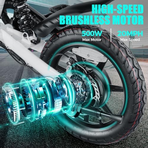 ANCHEER 374Wh Folding Electric Bike for Adults, 20MPH Ebike, 14" Foldable Electric Bicycle ANCHEER 374Wh Folding Elect