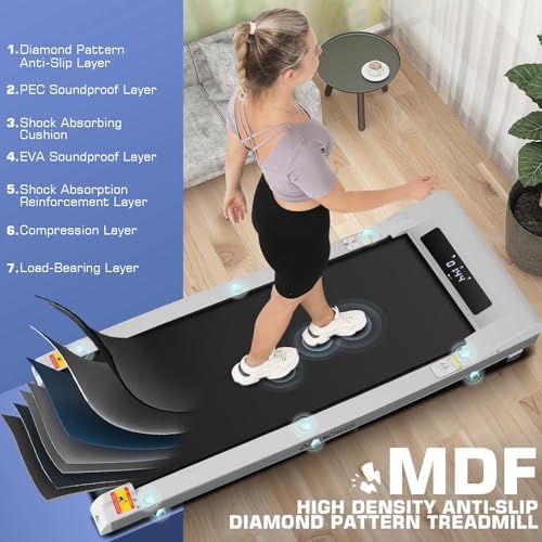 ANCHEER Portable Under Desk Treadmill for Home Office Workout | 300lb Capacity |5HP Portable Treadmill for Home Gym | C