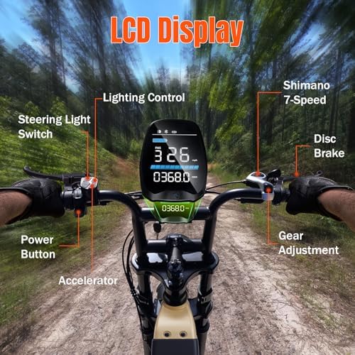 TST Electric Bike for Adults 1500W Peak 20" Fat Tire All-Terrain E-Bike | TST Electric Dirt Bike for Road Sand Mountain