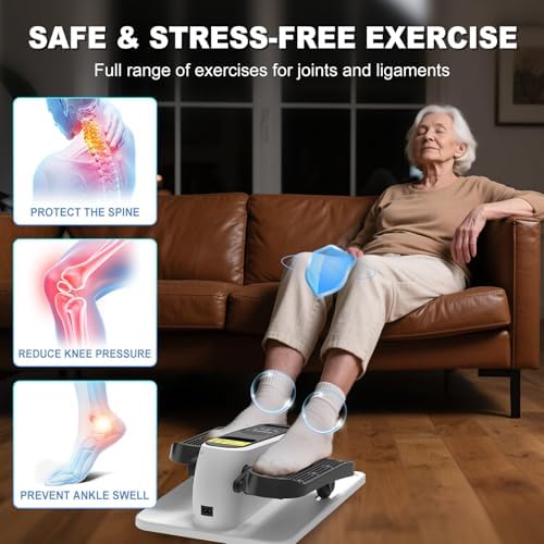 Electric Seated Elliptical Machine for Seniors with Remote Control and 12 Adjustable Speeds | Under Desk Mini Elliptica