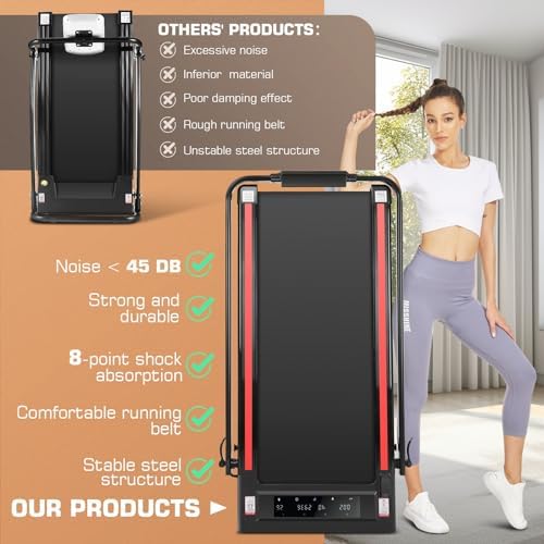 ANCHEER 7.5MPH Under Desk Treadmill for Home/Gym/Office | ANCHEER 2s Folding Compact Treadmill with Incline and LED Tou