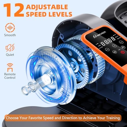 ANCHEER Elliptical Machine for Seniors, 12 Adjustable Speeds Pedal Exerciser, Quiet & Portable Electric Leg Exerciser wi