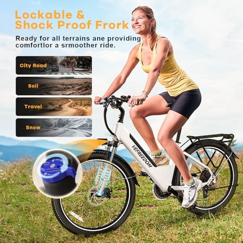 1000W/1500W Peak Electric Bike for Adults, Up to 80 Miles Range, UL Certified Ebike
| Removable Battery, 26/24'' UL Cer - Image 5