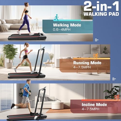 ANCHEER Quiet Portable Foldable Treadmill, |0HP, 12% Incline, 2S Folding, Under Desk Usage for Home Workout, LED Display