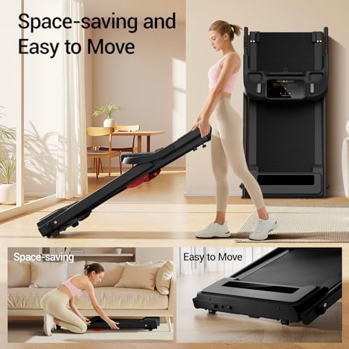 CURSOR FITNESS Home Folding Treadmill for Fitness Enthusiasts with Heart Rate Monitor, Quiet and Energy-Efficient, Grea