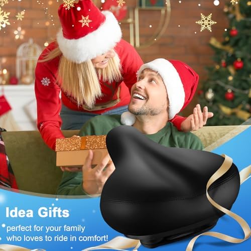 Xmifer Comfortable Bike Seat - Waterproof Leather with Memory Foam - Universal Replacement Bicycle Saddle - Men/Women -