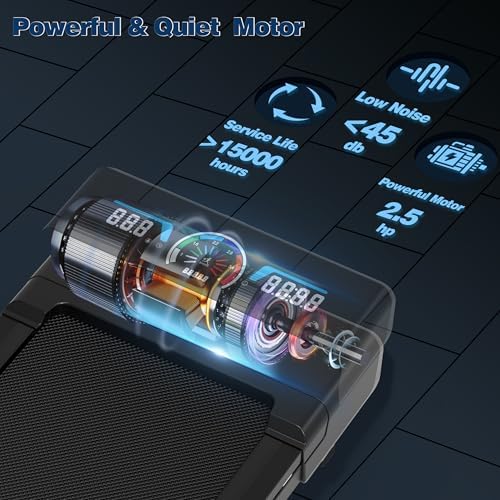 Walking Pad Treadmill for Home Gym with 12% Auto Incline and Bluetooth Speaker | Compact Treadmill with RGB LED Screen