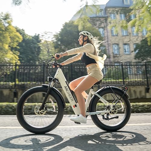 ANCHEER 26" Electric Bike for Adults, 1000W Peak Motor, 60 Miles Range, 48V 15Ah Removable Battery, Fat Tire Electric Bi