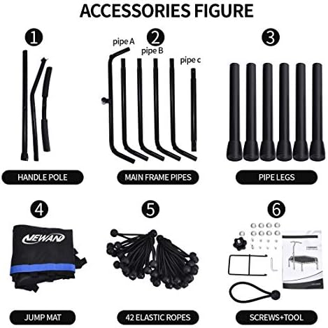 NEWAN Silent Fitness Trampoline for Adults - 48" Diameter with Adjustable Handle Bar and Max Capacity 330 lbs | NEWAN A