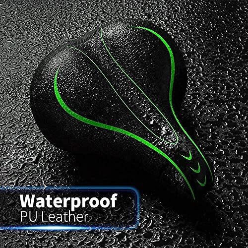 Xmifer Comfortable Bike Seat - Waterproof Leather with Memory Foam - Universal Replacement Bicycle Saddle - Men/Women -