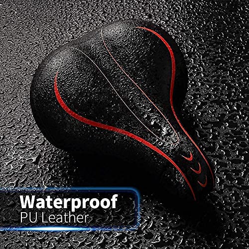 Oversized Bike Seat, Comfortable Universal Replacement Bicycle Saddle for Men/Women - Waterproof Leather Seat with Extr - Image 4
