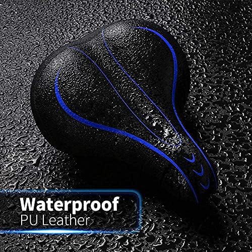 Xmifer Comfortable Bike Seat - Waterproof Leather with Memory Foam - Universal Replacement Bicycle Saddle - Men/Women -