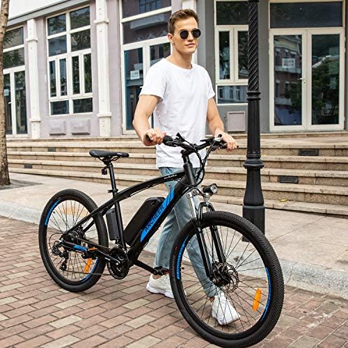 ANCHEER 500W Electric Mountain Bike 27.5'' for Adults with Removable 10.4Ah Battery, Professional 24 Speed Gears, 48V E