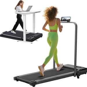 Walking Pad with Incline and Handle Bar, 3.0HP Portable Electric Compact Walking Pads Treadmills with Handles for Home Small Spaces